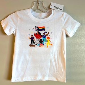 PRIDE COMMUNITY Diversity T-Shirt * White Tee Rainbow 60% Cotton & 40% Polyester